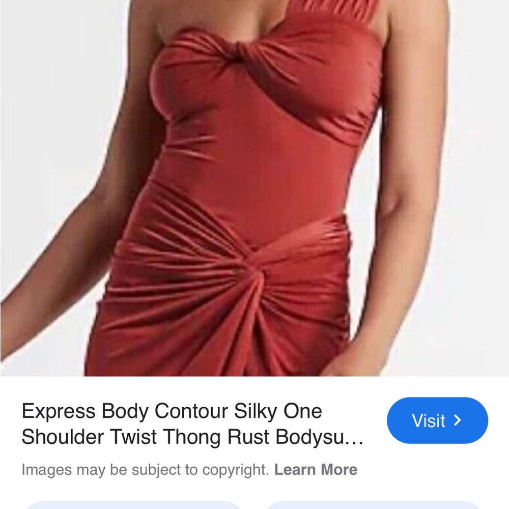 Express Rust One Shoulder Bodysuit